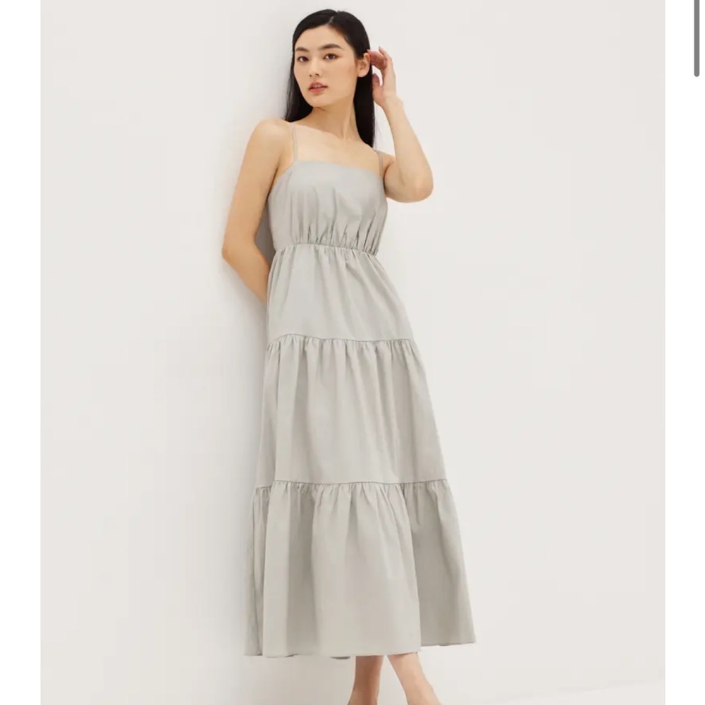 M Love Bonito Grey Kalita Tie back midi dress